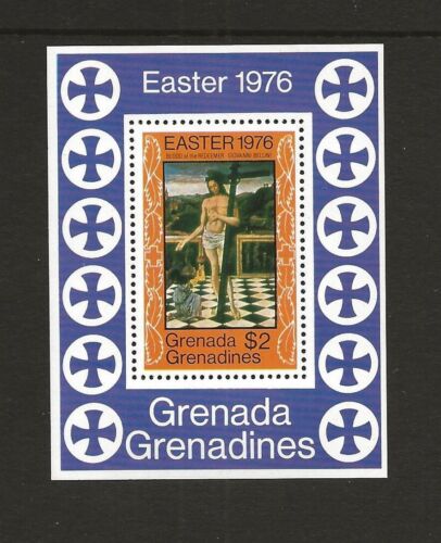 1976 Grenadines Pâques mini-feuille SG MS175 comme neuf - Photo 1 sur 1