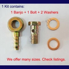 Banjo Bolt Washer Kit Set Hose Barb Fitting Brake Line Fuel Hydraulic Connector
