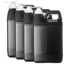 F-Style 38/400 Black 1 Gallon Bottle HDPE Jug w/ Push Pump 128oz  4 pack 