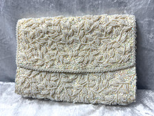 La Regale Hand Made Beaded Clutch Sequins Seed Beads Made in Hong Kong
