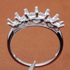Anniversary Bands Wedding Fine Jewelry 3.5-4mm Round Semi Mount Silver 925 Ring