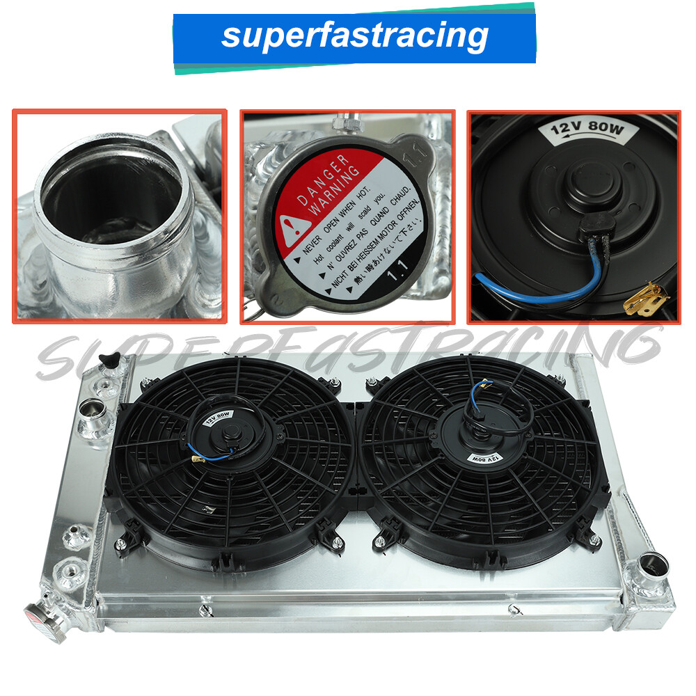 Racing Aluminum 3 Row Radiator Slim Fan Shroud Fit 19821990 CORVETTE