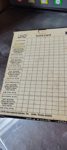 Vintage 1978 UNO Deluxe Edition Cards Score Pad Holder Box Decks Cards Complete - 第 2/2 張圖片