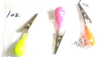 3 Clip on 1oz. Ice Fishing Depth Finders  /  Bluegill Crappie Perch