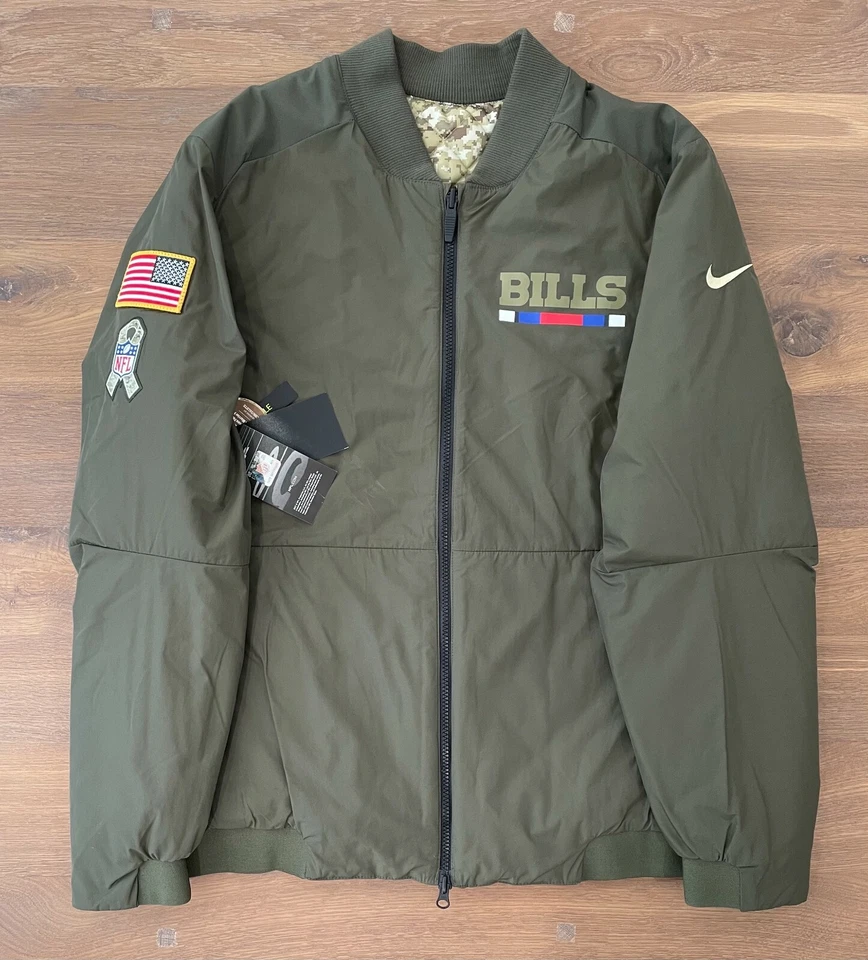 Chaqueta de bombardero reversible Nike Buffalo Bills Salute to Service para hombre NFL lateral Foto 2 de 4