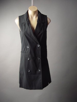 double breasted sleeveless jacket