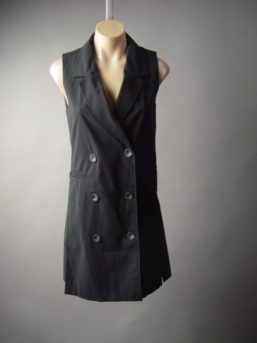 Double Breasted Sleeveless Jacket Suit 
