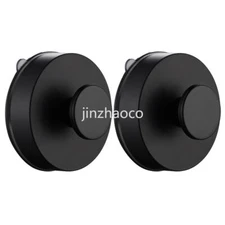 2x Vacuum Suction Cup Hooks Strong Self Adhesive Door Wall Hangers Hook Black