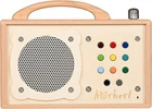 hörbert music box for kids. MP3 Player, Wooden, 9 Playlists, Micro, Internet...