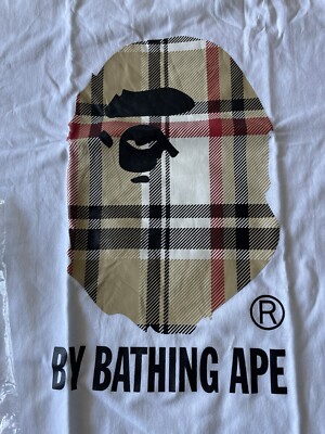 A Bathing Ape BAPE Check By Bathing Ape White Tee Brand New 100