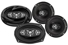 2x Power Acoustik  EF-694 6x9″ 800W 4-Way + 2x EF-653 6.5″ 400W 3-Way Speakers