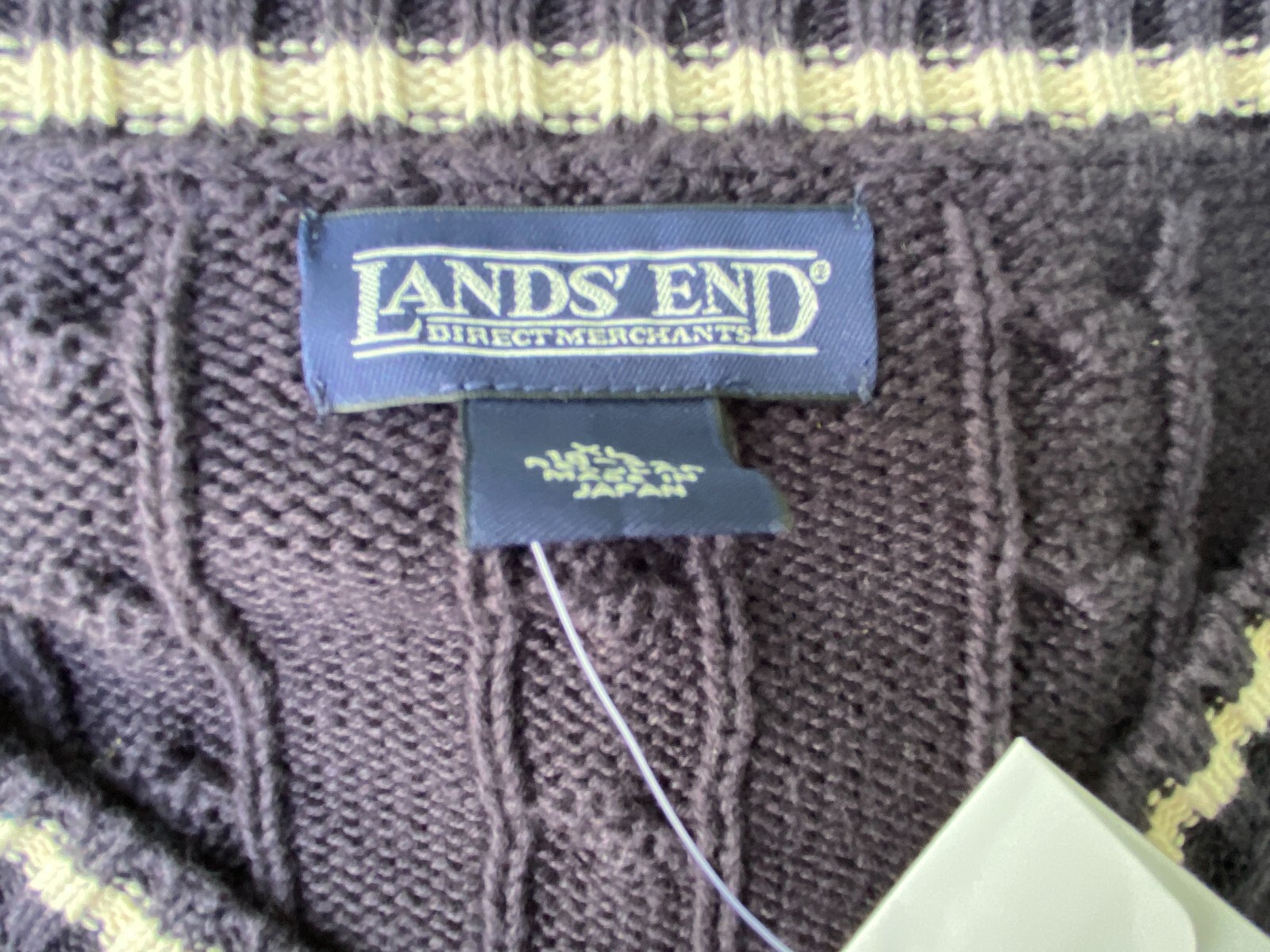 Lands' End XL (1820) marineblau Kabelstrick Tennis SELTEN