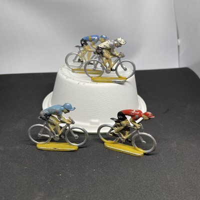 figurine coureur cycliste anciens en alu vers 1950 Quiralu
