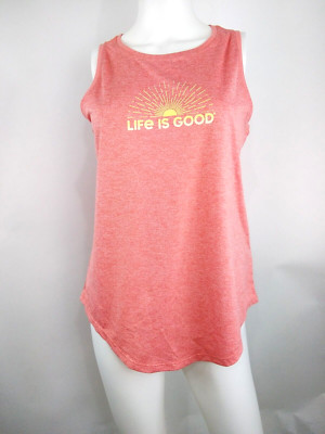 Life is Good Women Active Tank Morning Sunburst Mango Orange Medium 80739