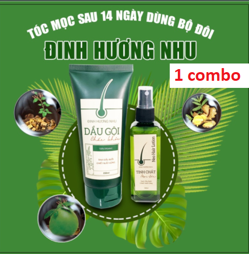 1 combo moc toc Dinh Huong Nhu lotion capillaire et shampooing réduire la perte de cheveux, faire pousser les cheveux - Photo 1 sur 7