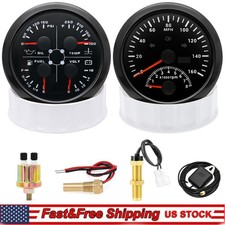 2 Gauge Set With Sensor 85mm Gps Speedometer 160mph Wtacho4 In 1 Gauge Us
