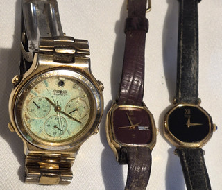 2 VINTAGE SEIKO LADIES WRIST WATCHES & MENS CHRONOGRAPH NOT WORKING PARTS REPAIR