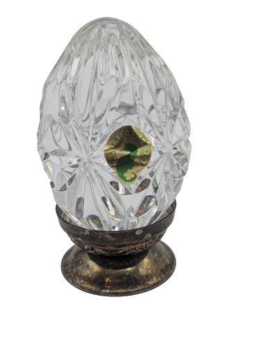 Waterford Crystal Annual EGG with base 1990's. Vintage.