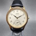 Seiko Watch Men 31mm White Dial Gold Tone Round 2g28-6030 New Battery