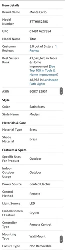 Generation Lighting 3TTHR52SBD Titus LED 52" Outdoor Hugger with Lights,... - Picture 4 of 4