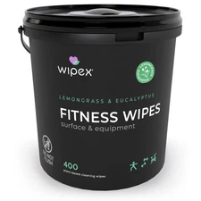 Wipex Yoga Mat Cleaner Wipes - Plant-Based Lemongrass, Eucalyptus & Vinegar Wipe