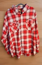 Dixxon Flannel 3XL Clay Smith Cams Red Plaid Mr Horsepower Pearl Snap Shirt