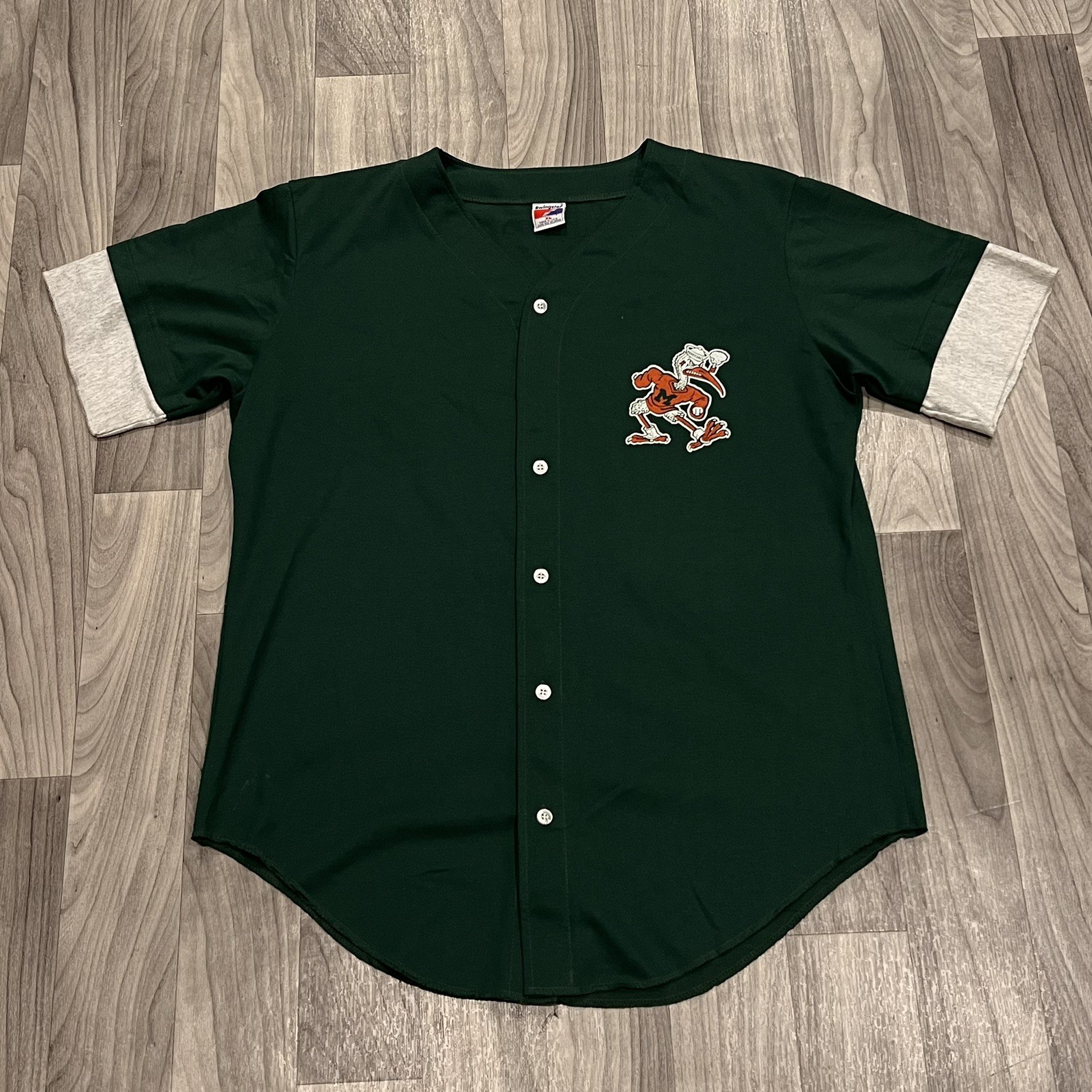 SIZE XL VINTAGE 90’s MIAMI HURRICANES SWINGSTER BASEBALL JERSEY
