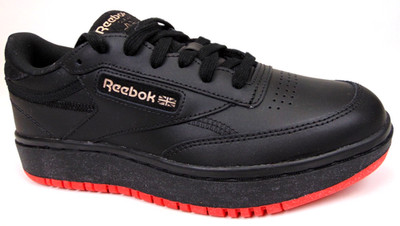 NEW! Reebok Cardi B Club C Double Platform Casual Sneakers Women Size 7.0 Black