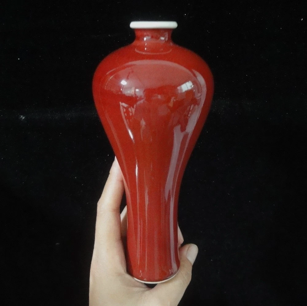 红色中国古董花瓶| eBay