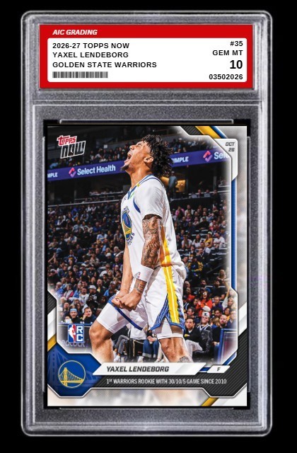 2026-27 Topps NOW Yaxel Lendeborg Rookie #35 Warriors Gem MINT Graded 10