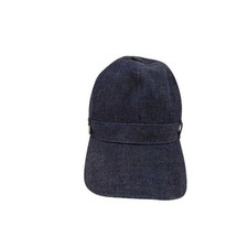 HERMES Joan Newsboy Cap Navy Cotton Denim Unisex Excellent Condition