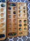 MANCALA Strategy Game Multi Color Stone Folding Wood Board Box DMG #ML — photo 3