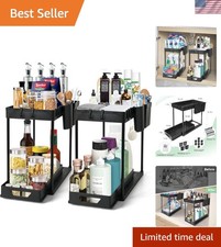Effortless 2-Tier Sliding Under-Sink Organizer   Perfect for Bathroom  Kitchen