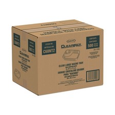 Dart C68NT2 6.2" x 6.2" x 1.6" 3.3 oz 2-Comp Nacho Tray - Large Clear 500/CT New