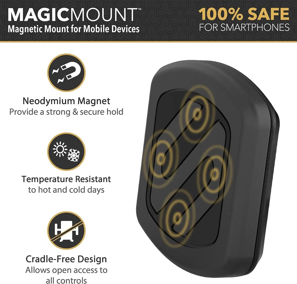 Scosche MAG12V MagicMount Universal Magnetic Car Phone Holder, 1 Pack, Black - Image 2 of 4