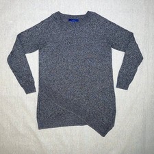 Apt. 9  Marled Gray Long Sleeve Asymmetrical Hem Sweater  Medium