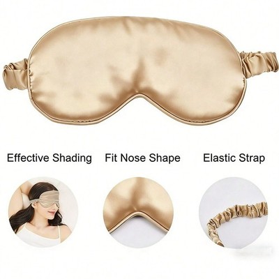 2PCS Travel Sleep Mask Silk Eye Cover Soft Satin for Women Men Rest Relax