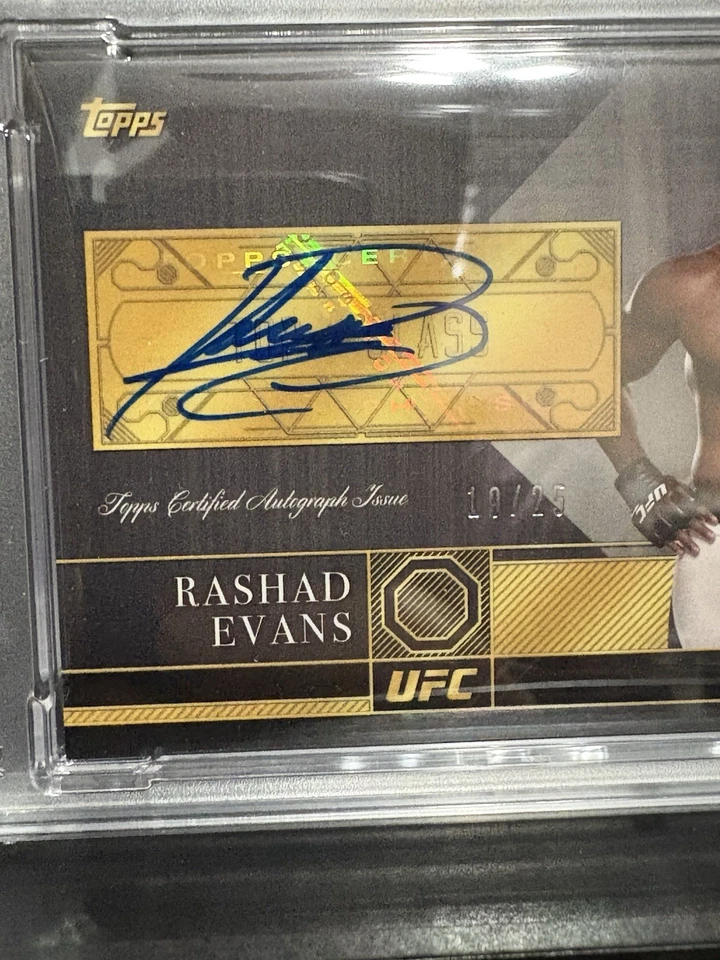 RASHAD EVANS 2016 TOPPS UFC TOP/CLASS AUTOGRAPH SILVER #’d /25 PSA 9 MT - POP 1 - Image 2 of 3