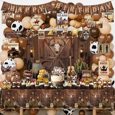 Western Party Decorations, 126 Pcs Wild West Cowboy Rodeo Bday Party Decor Su...