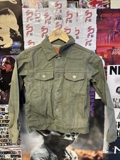   Levis Red Tag Green Denim Jacket Youth Size S 15 x 17.5