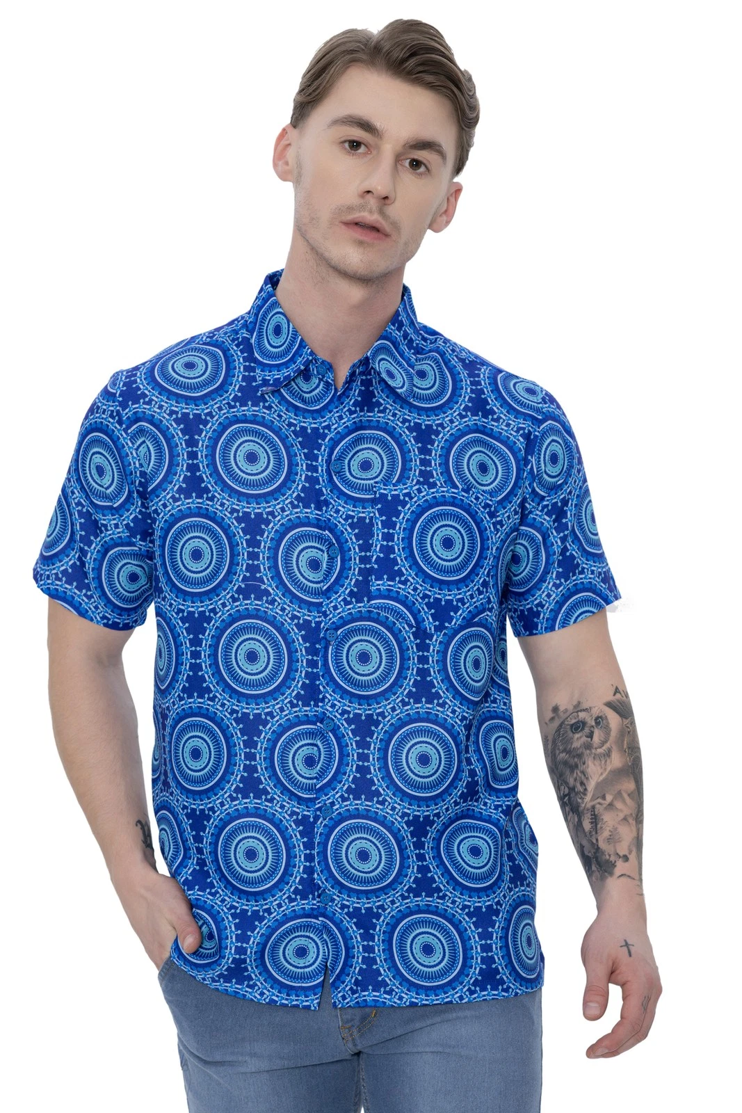 HAPPY BAY Men's Hawaiian Shirts Short Sleeve Button Down Shirt Mens Summer