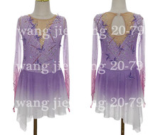 New Ice Figure Skating Dress Figure Skating Dress For Competition purple dyeing