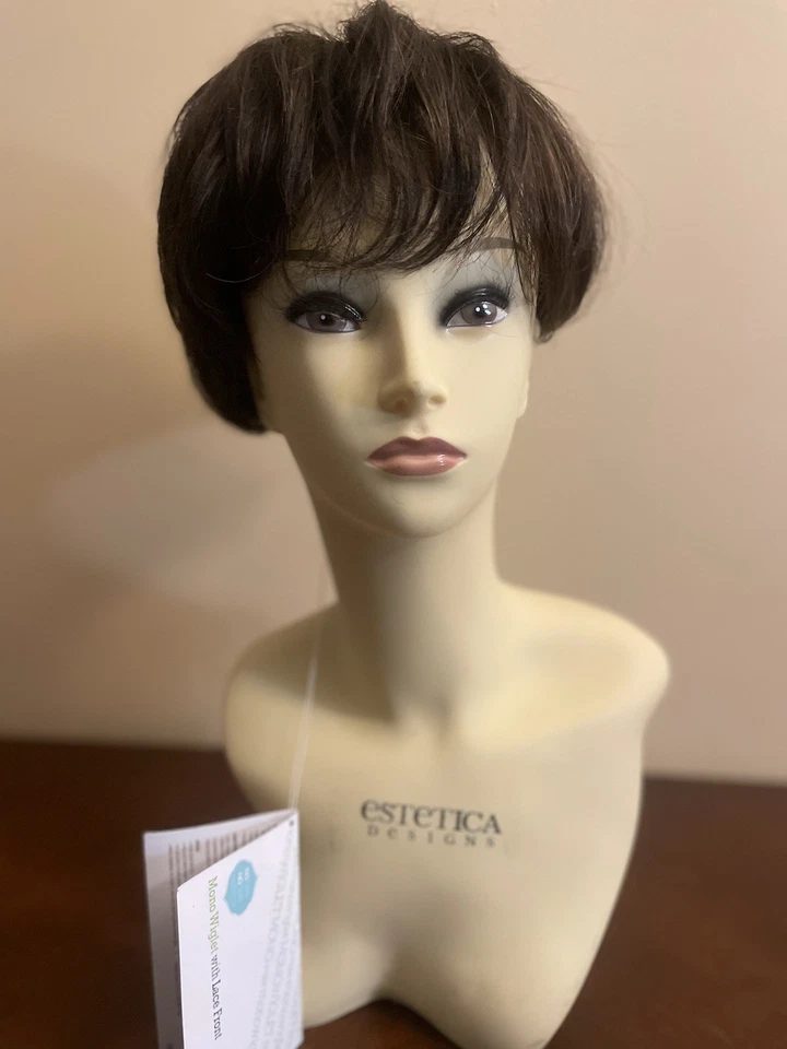 MONO WIGLET Estetica Design 36-LF 100% Monofilamento Atado a Mano Topper Sintético Foto 4 de 4