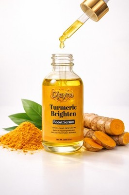 Djayna Turmeric Brighten Boost Serum Face & Neck Natural Ingredients 30ml/1oz