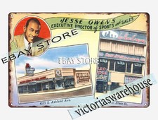 1930-45 Jesse Owens, Executive director of sports sales, Leo Rose Clothes tin si