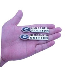 2pc Georgia Bulldogs Edition Emblem 3D Badges Decal Sticker Chrome Black