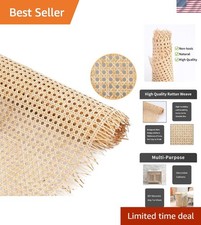 14" Natural Rattan Cane Webbing - 40" Open Mesh for Stylish Furniture Projects