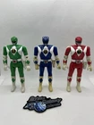 Lot of 3 Vintage 1993 Bandai Mighty Morphin Power Rangers Flip Head Figures