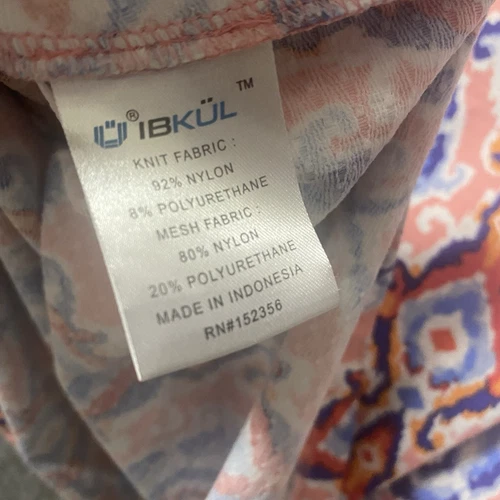 IBKUL Top Womens Medium Ikat Print Mesh Long Sleeve UPF 50 Stretch Shirt Golf - Picture 7 of 8