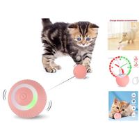 Interaktives Katzenspielzeug Ball Mkitnvy Mit Led-Licht FüR Katzen, Rosa, 7X5